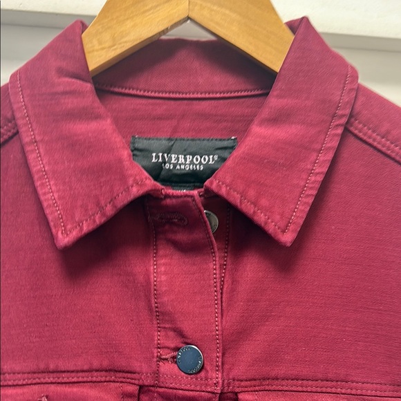 Burgundy Denim Jacket by Liverpool - Picture 3 of 5